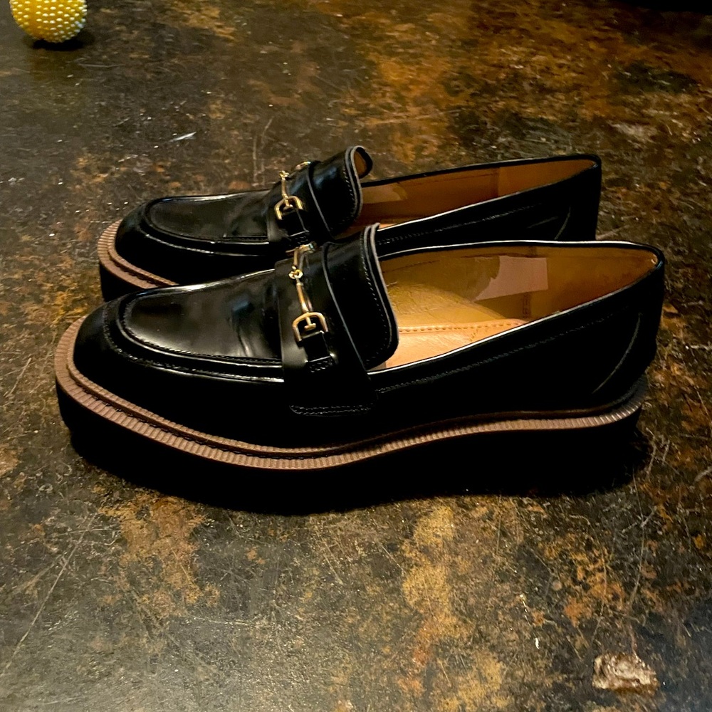 Sam Edelman lug sole loafers with gold accent